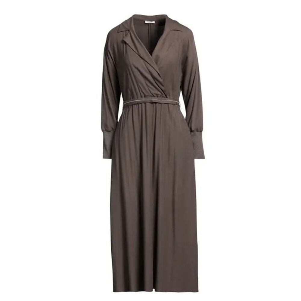 NWT Peserico Flared Midi Dress in Brown Sz. 4